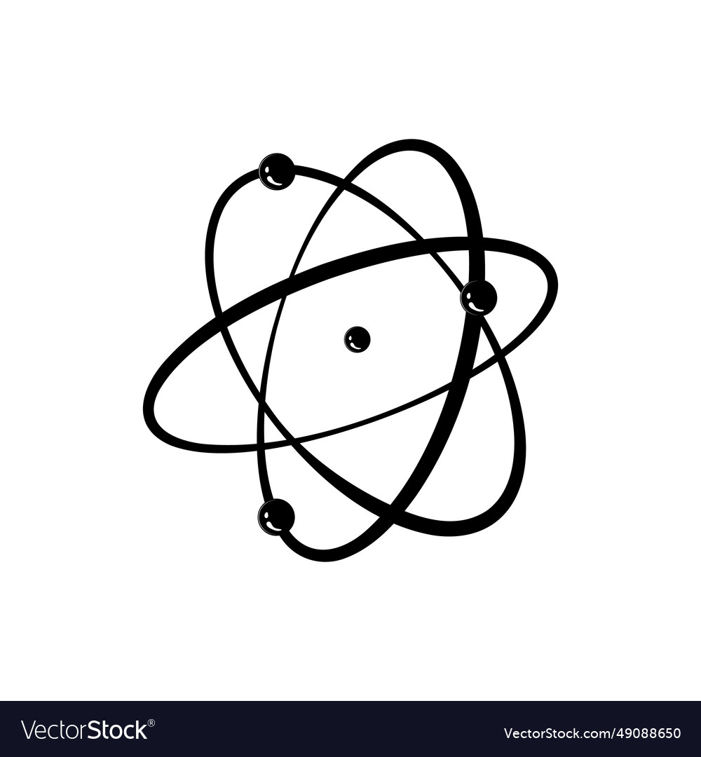 Scientific atom orbit cartoon Royalty Free Vector Image