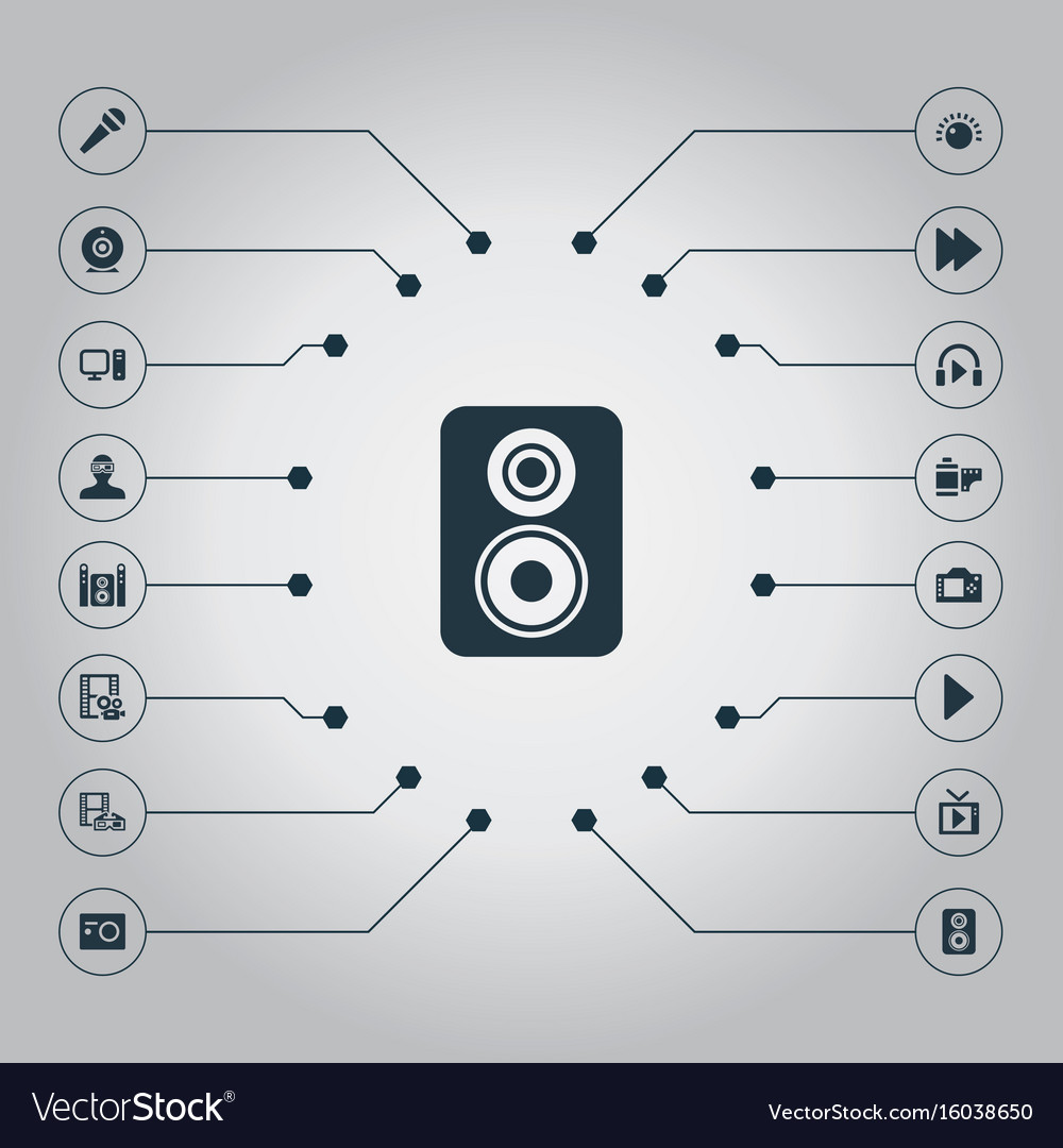 Set Of Simple Multi Icons Royalty Free Vector Image