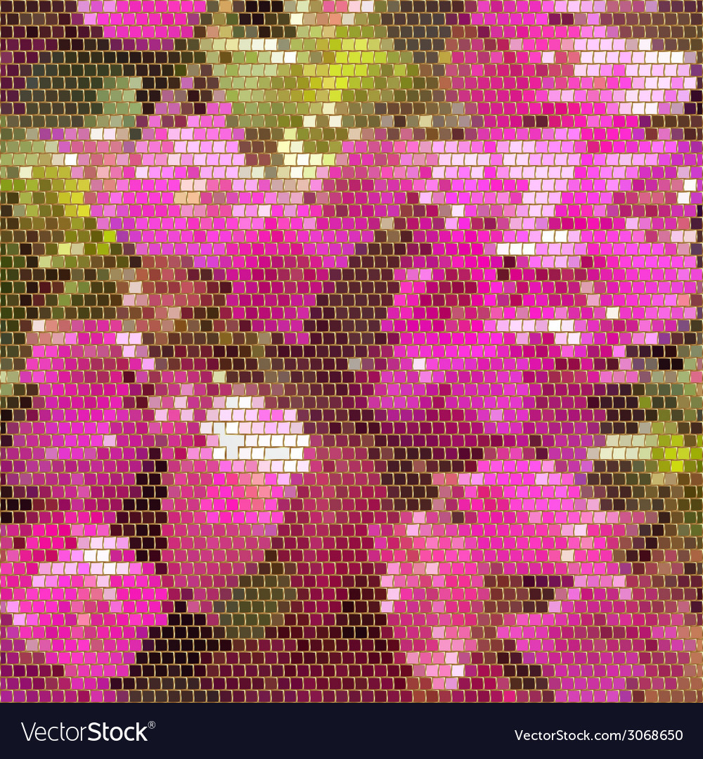 Square mosaic with golden frames background