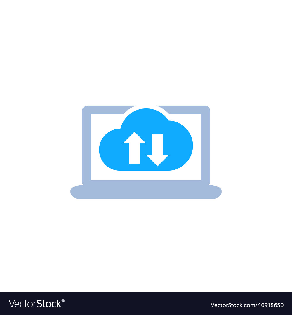 Sync with cloud synchronization icon on white