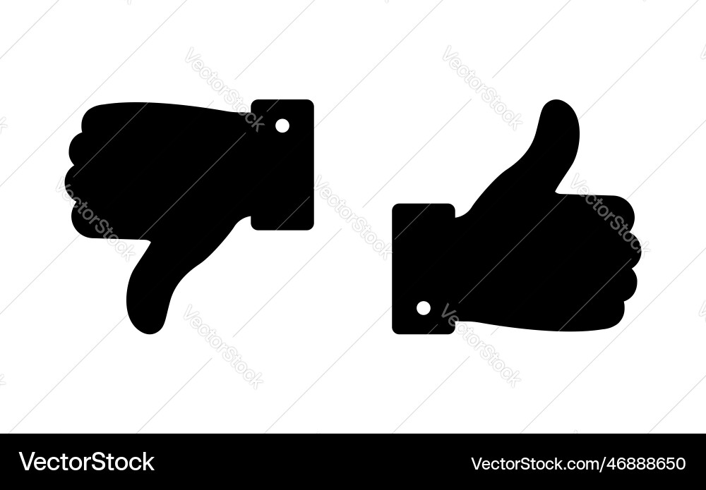 Thumb up and down icon symbol set Royalty Free Vector Image