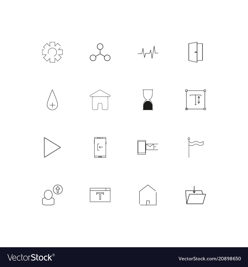 Web lineare dünne Symbole gesetzt umrissen einfach