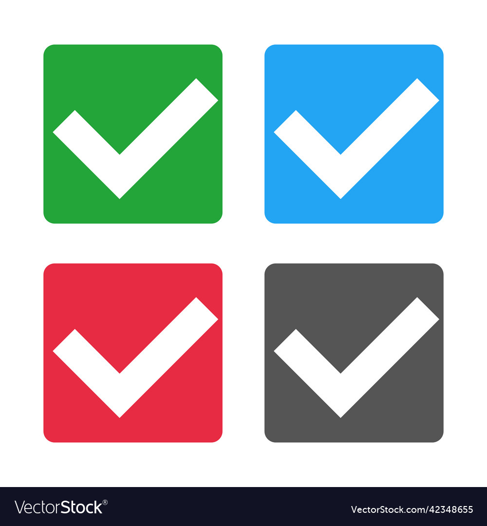 A set of check mark icons success