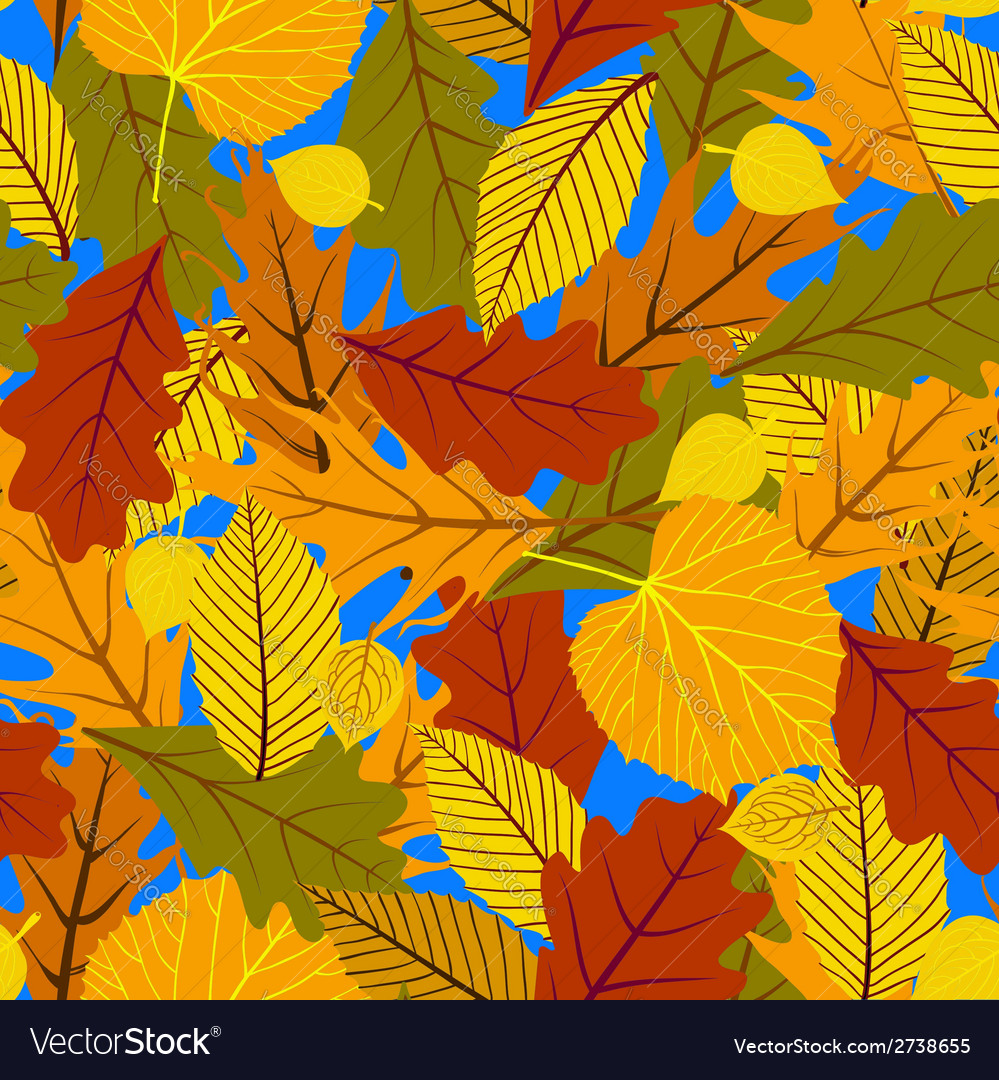 Autumn Seamless Background With Leaves Royalty Free Vector