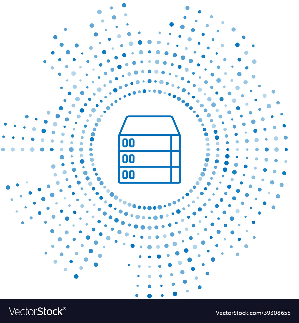 Blue line server data web hosting icon isolated
