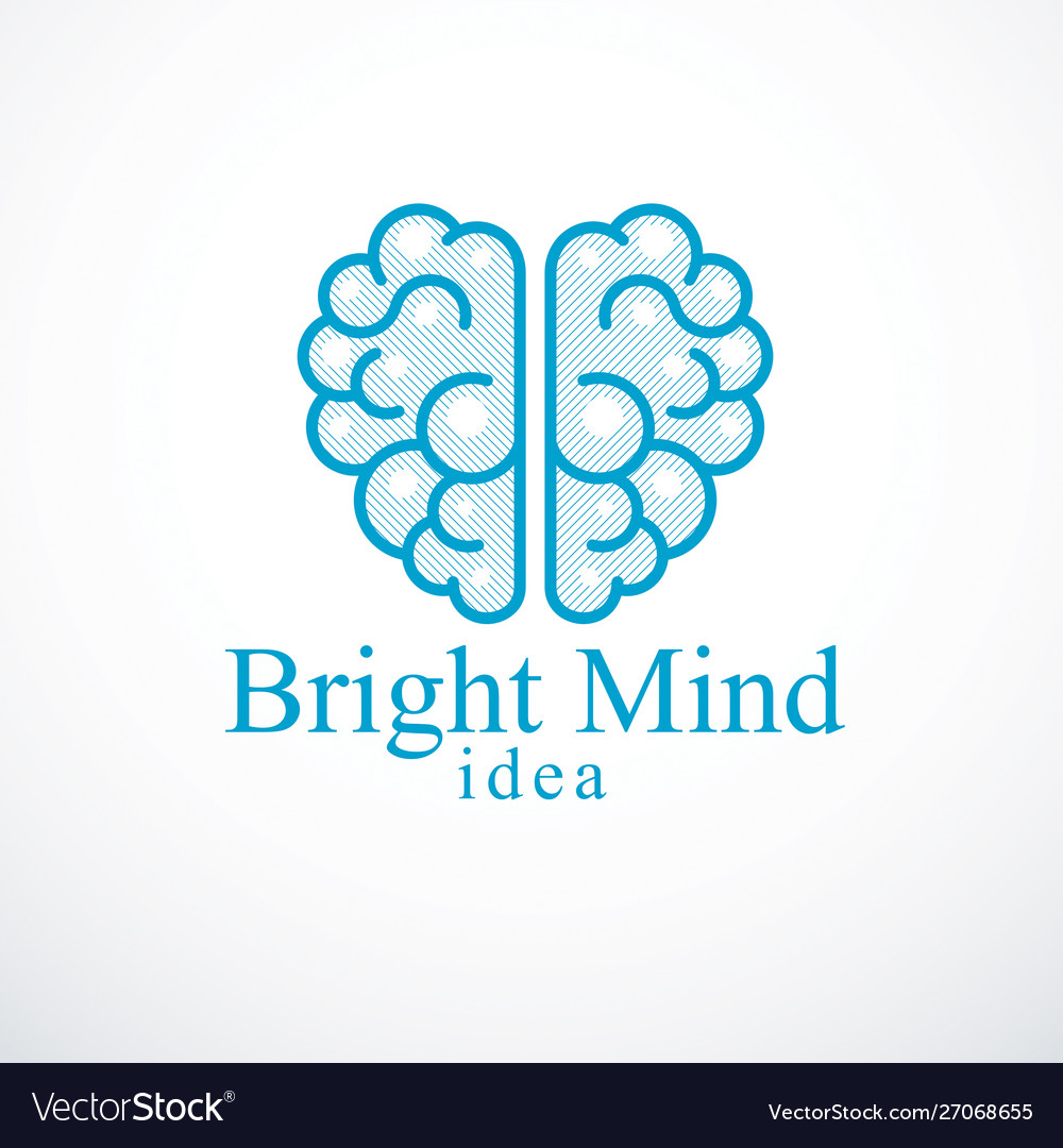 Bright mind logo or icon with human anatomical