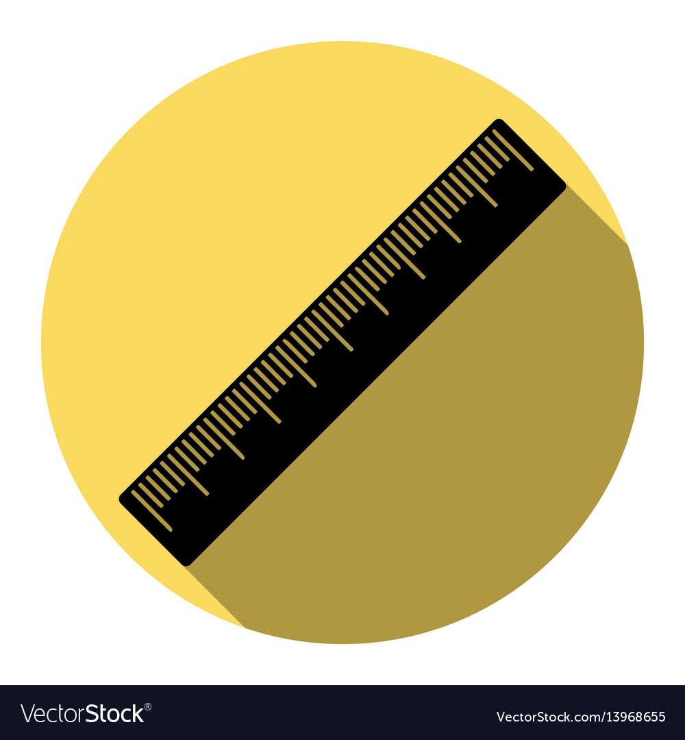 Centimeter ruler sign flat black icon