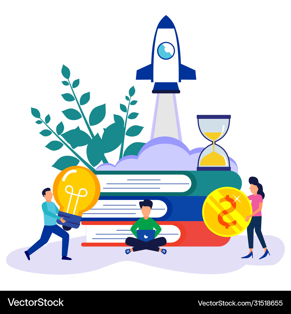 Concept teamwork business process Royalty Free Vector Image
