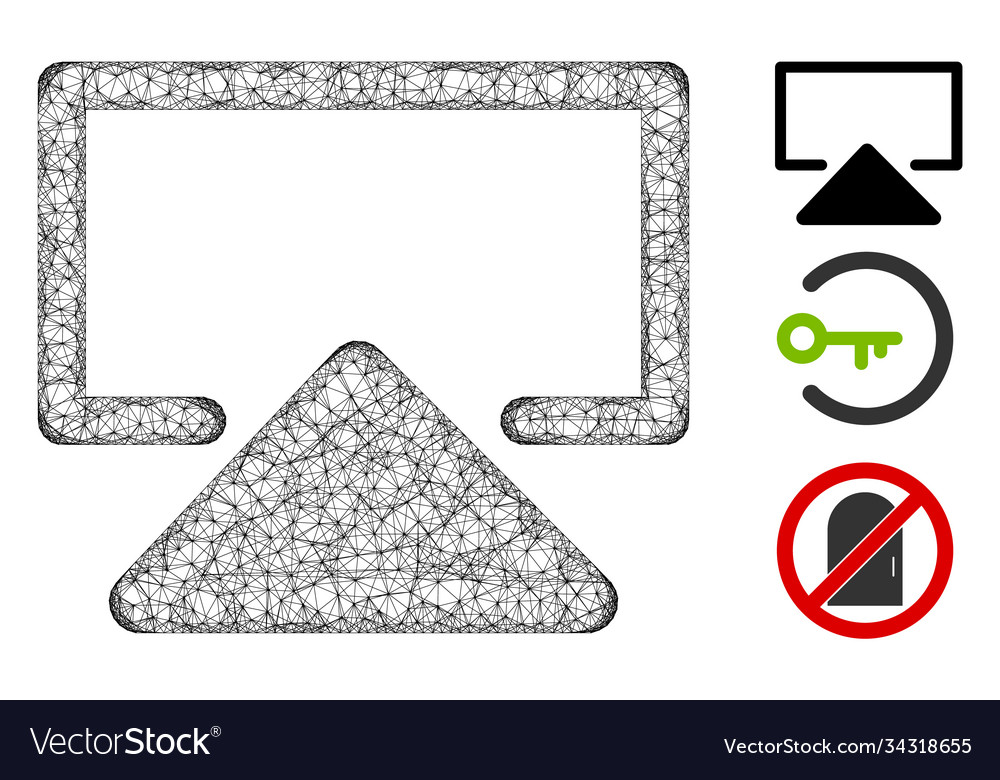 Enter polygonal web mesh vector image Enter polygonal web mesh