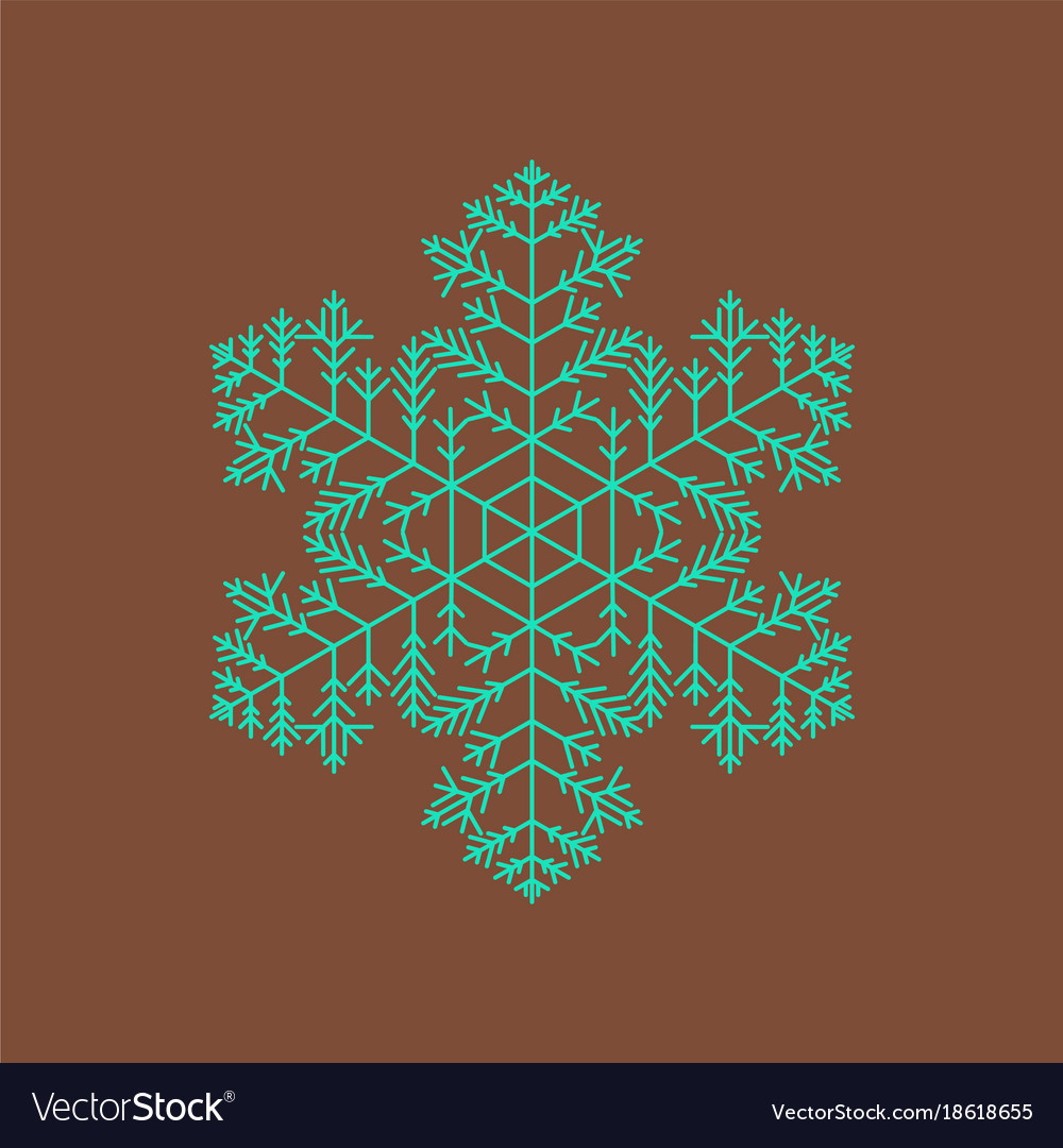 Flat on background of snowflake