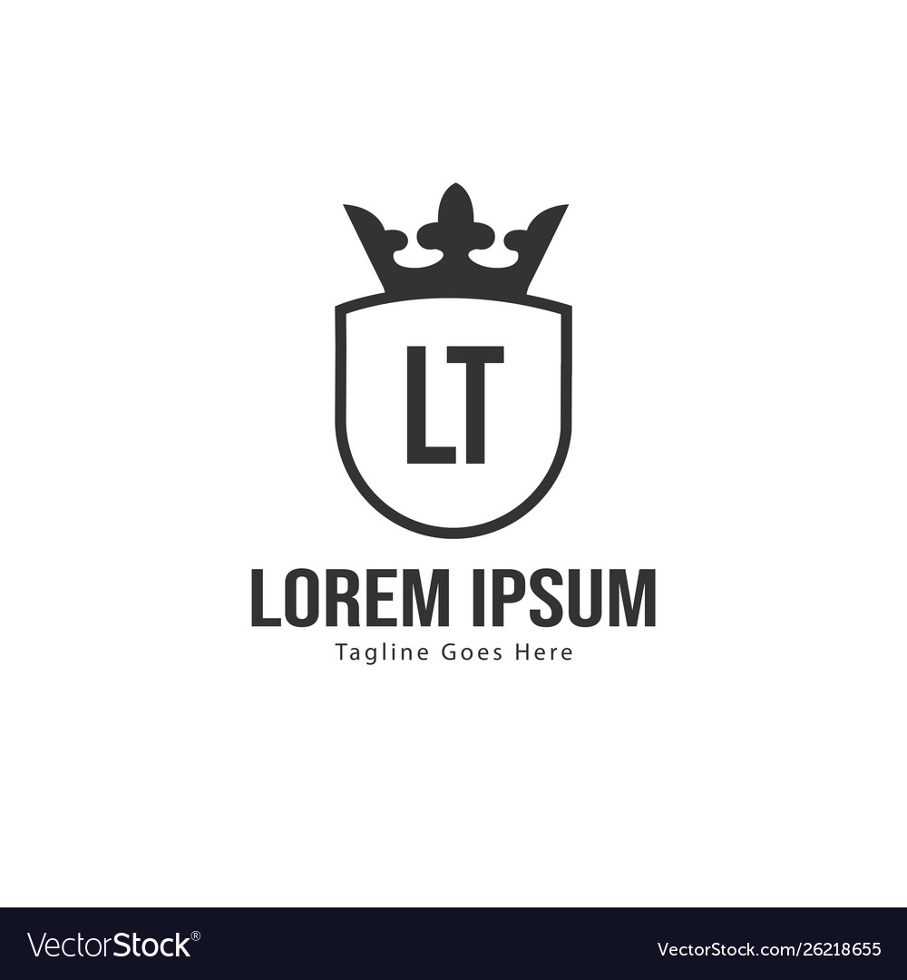 Initial lt logo template with modern frame