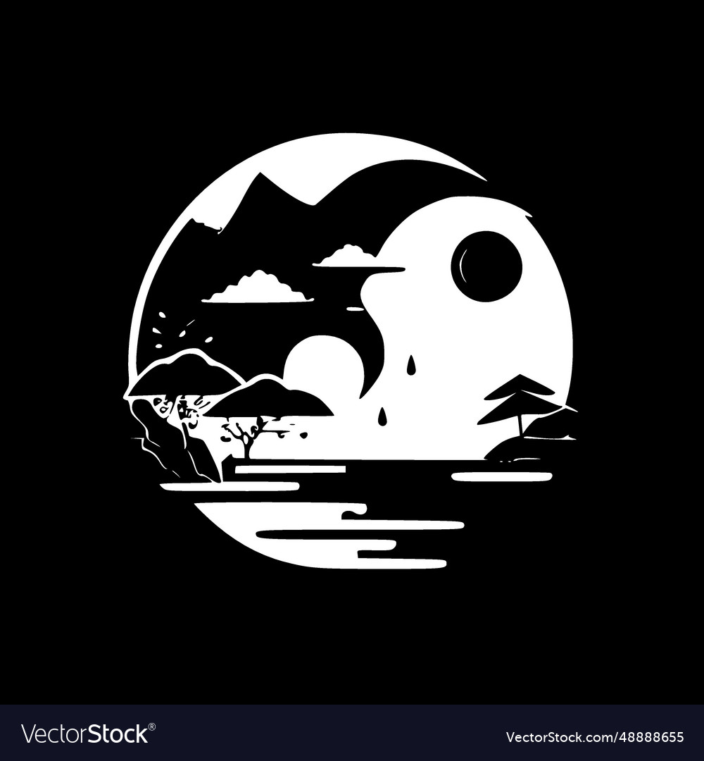 Japanese black and white Royalty Free Vector Image