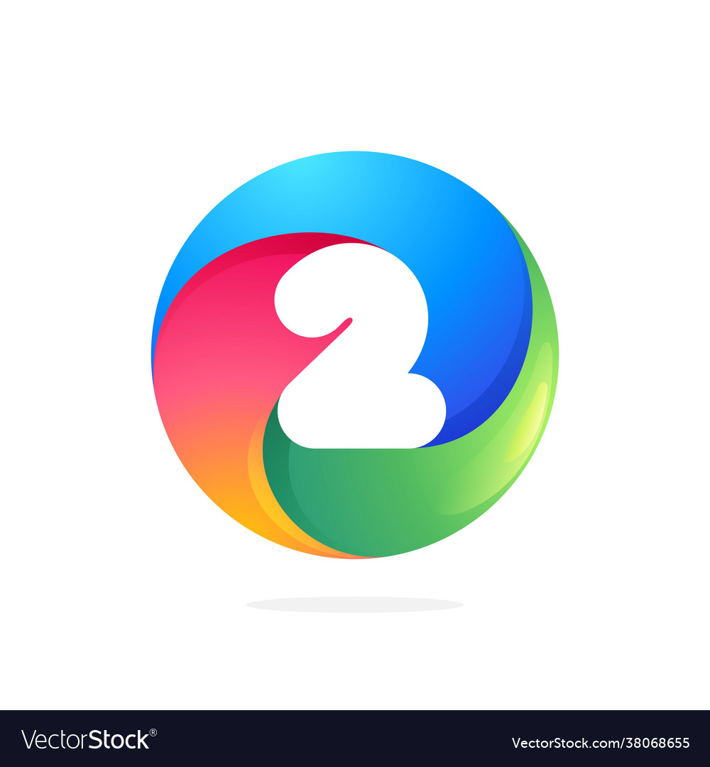 Number two logo inside swirling loop circle