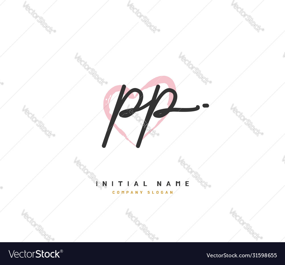 P pp beauty initial logo handwriting