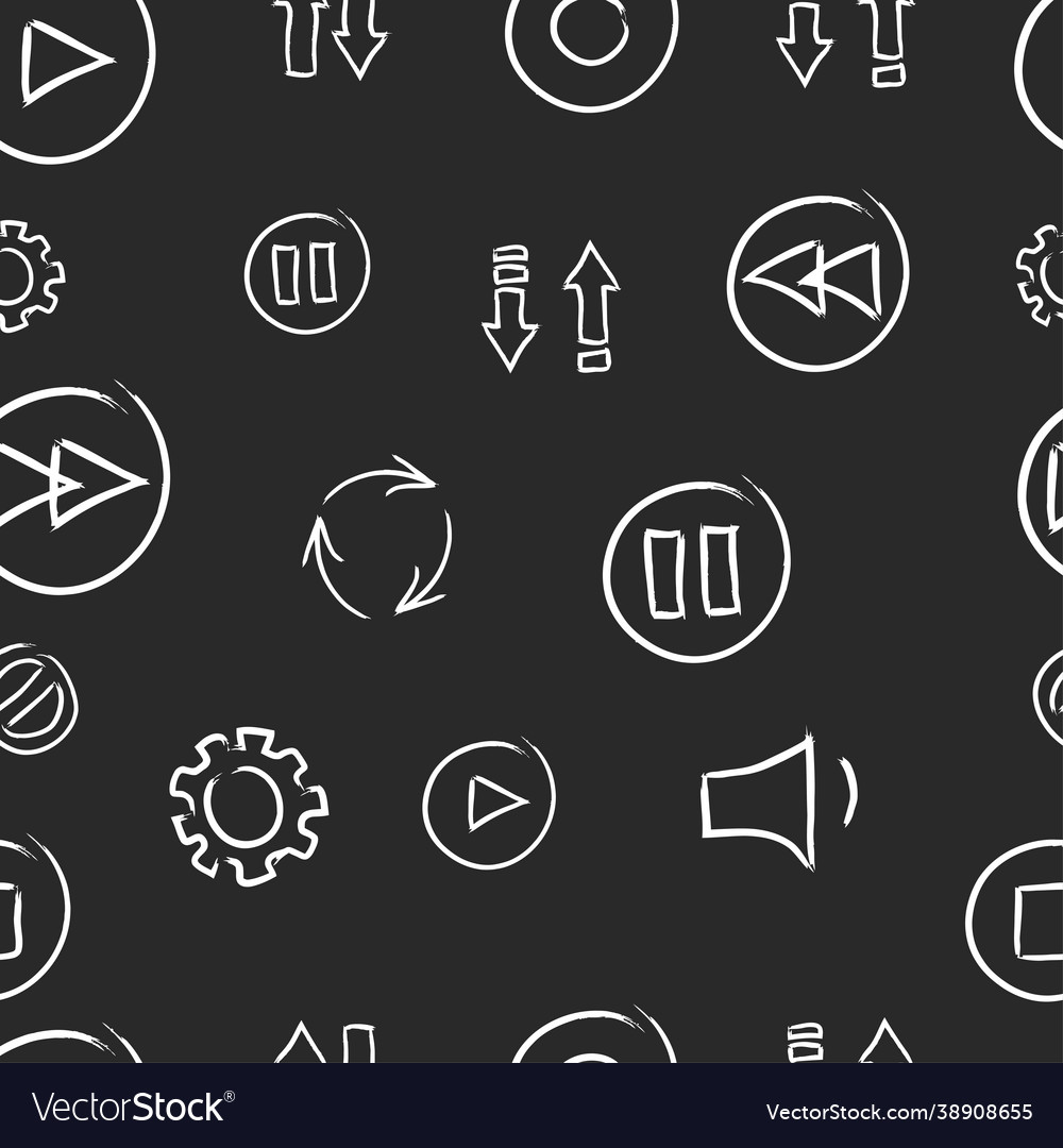 Pattern player icons vector image Pattern player icons