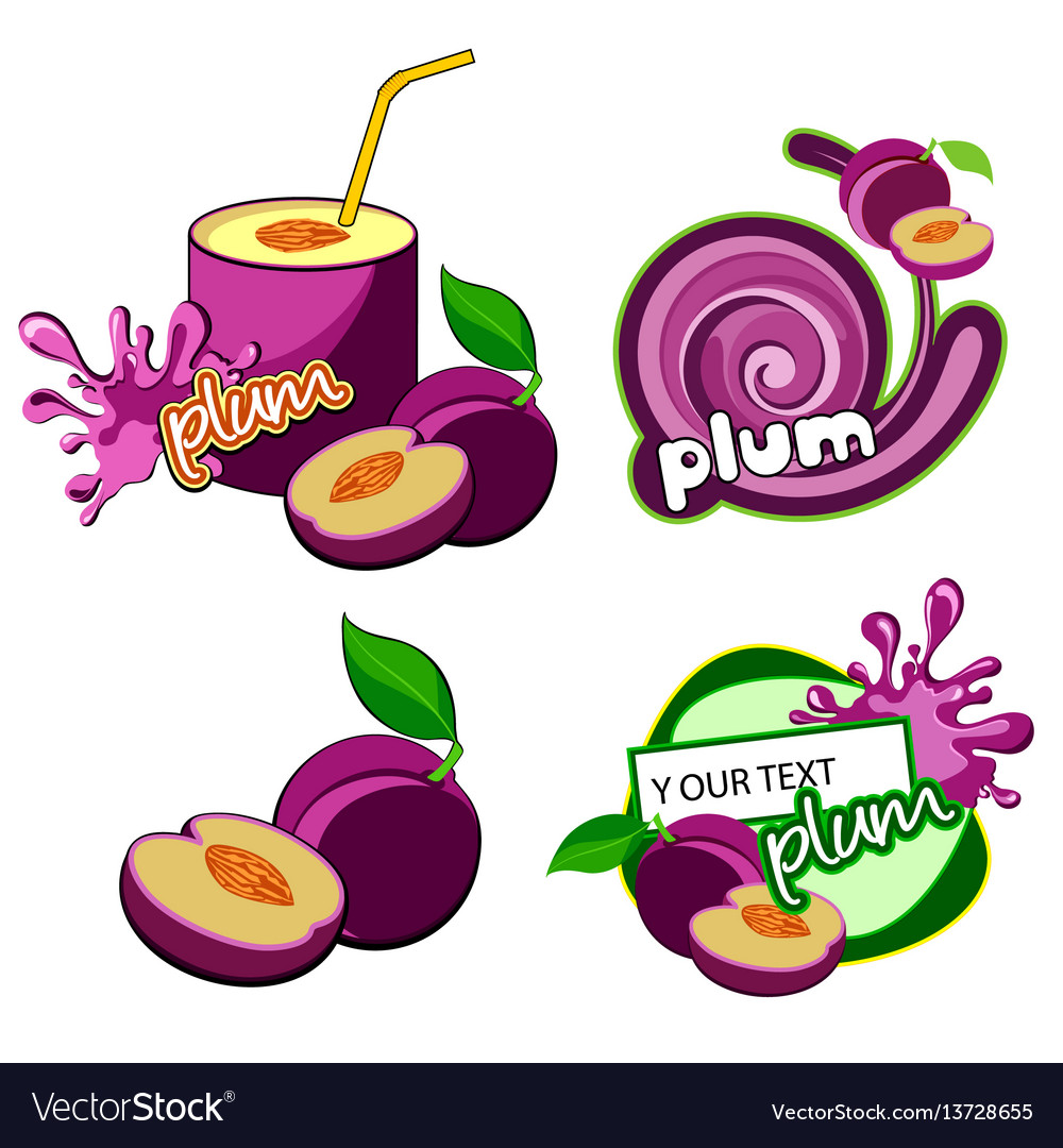 Plum icon isolated Vector Image Plum icon isolated