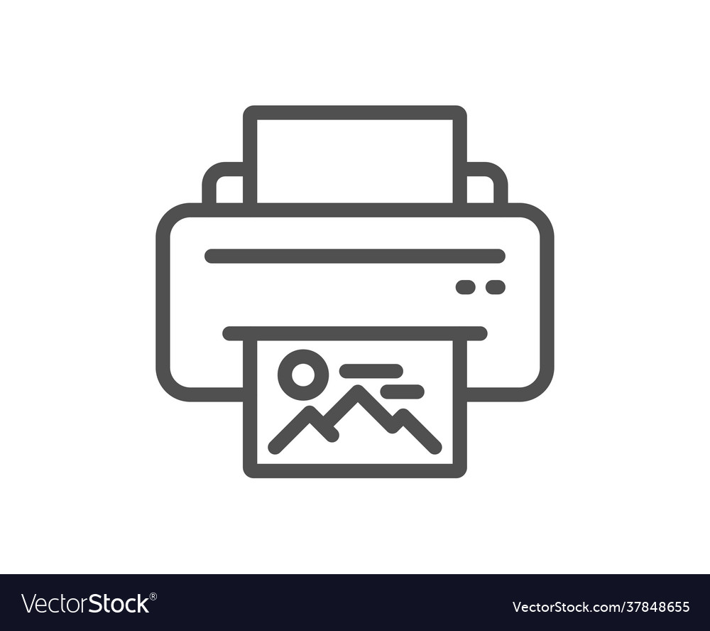 Print image line icon photo printer sign Vector Image