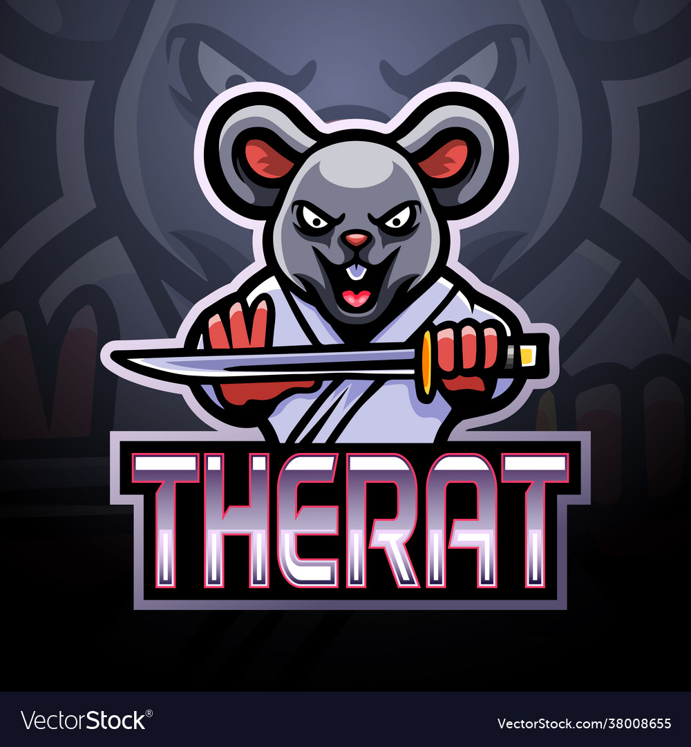 Rat esport logo mascot design