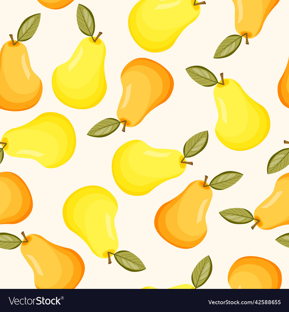Seamless pattern with pear on white background vector image Seamless pattern with pear on white background