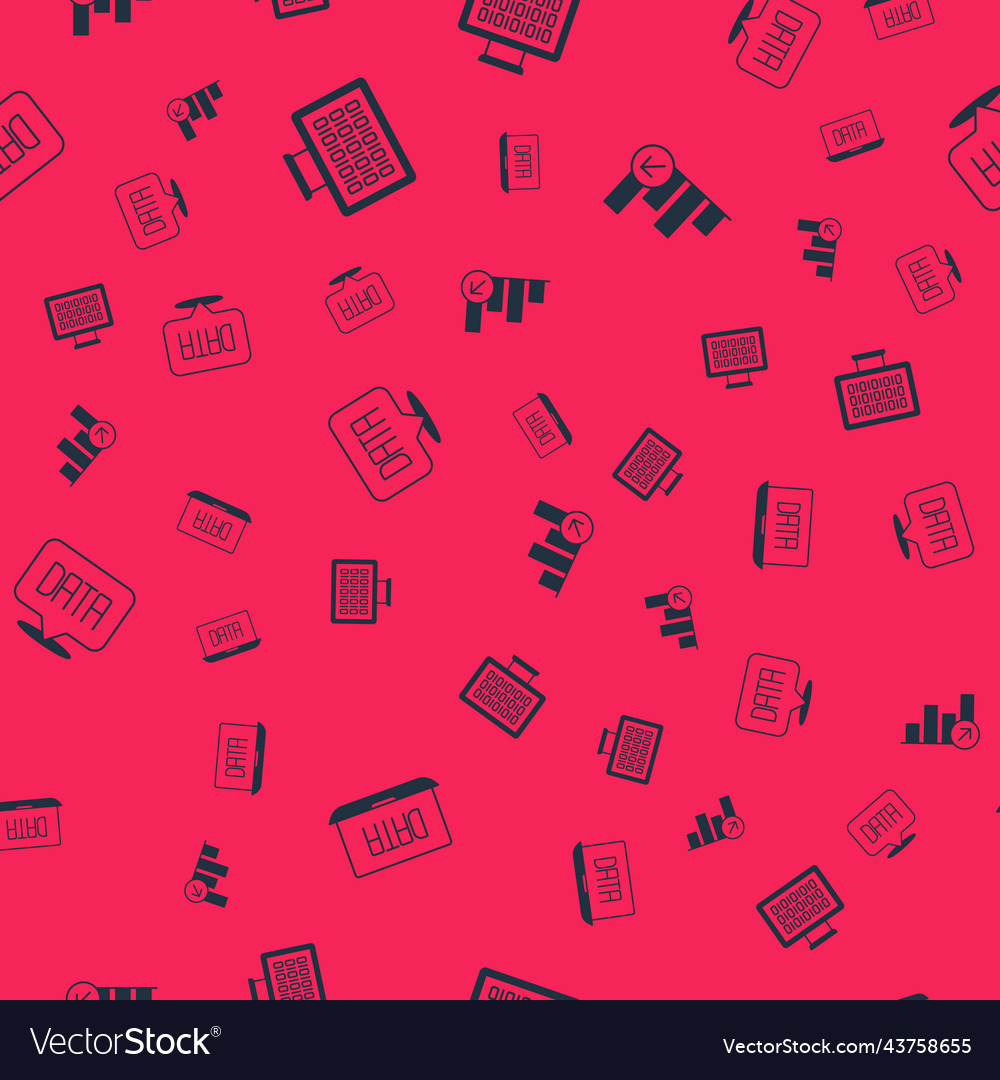 Set data analysis binary code and financial vector image Set data analysis binary code and financial