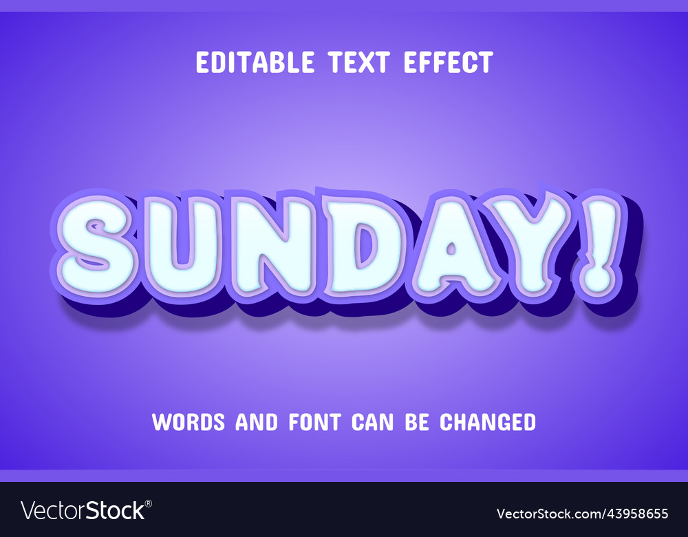 Sunday text - editable gradient effect vector image Sunday text - editable gradient effect
