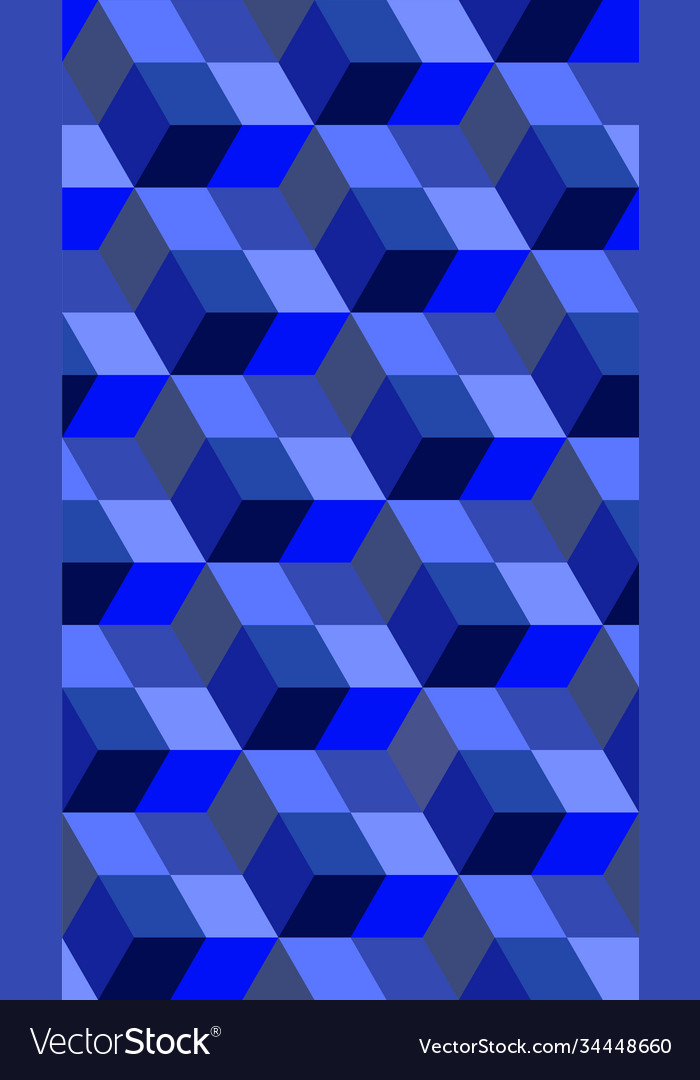 Abstract seamless background with blue color cube