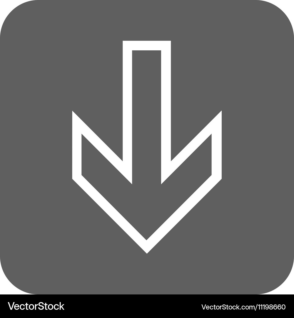 Arrow down flat squared icon Royalty Free Vector Image