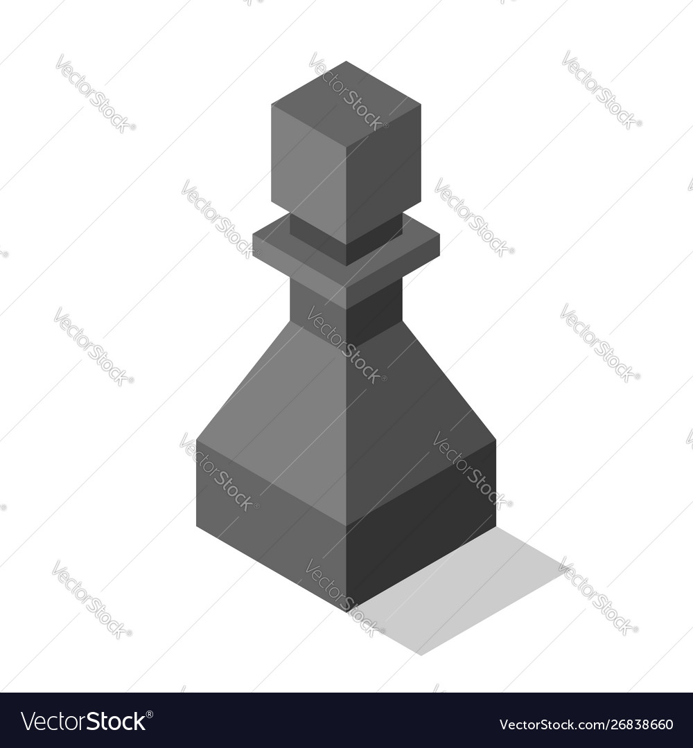 Black isometric pawn isolated