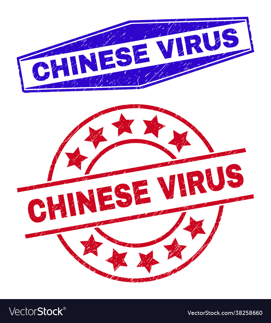 Chinese Virus Unclean Seals In Round And Hexagon Vector Image Chinese Virus Unclean Seals In Round And Hexagon Vector Image