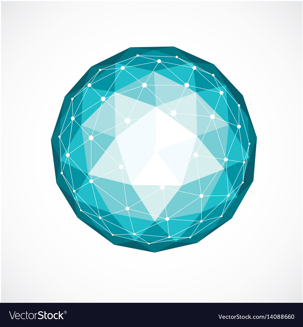 Dimensional wireframe low poly object green