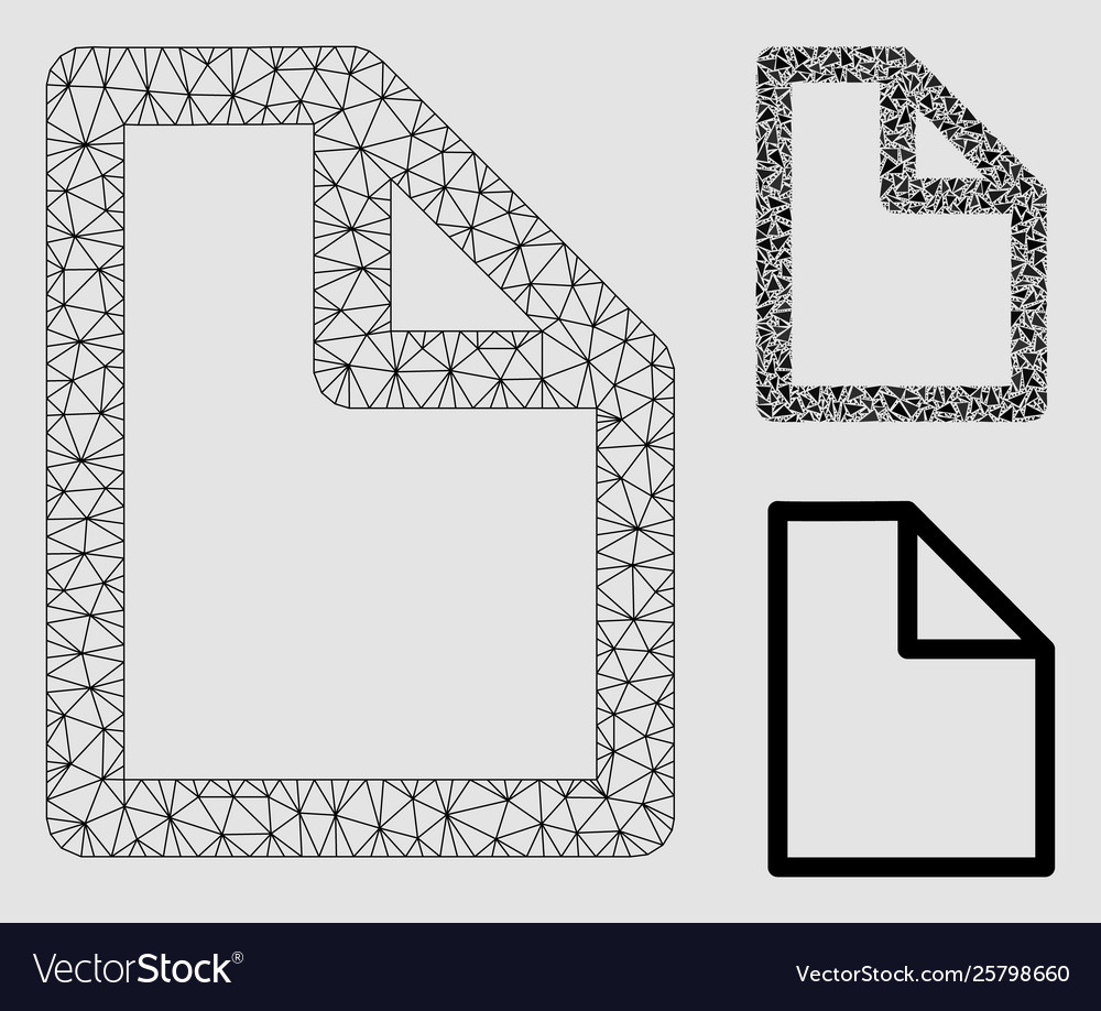 Document mesh carcass model and triangle vector image Document mesh carcass model and triangle