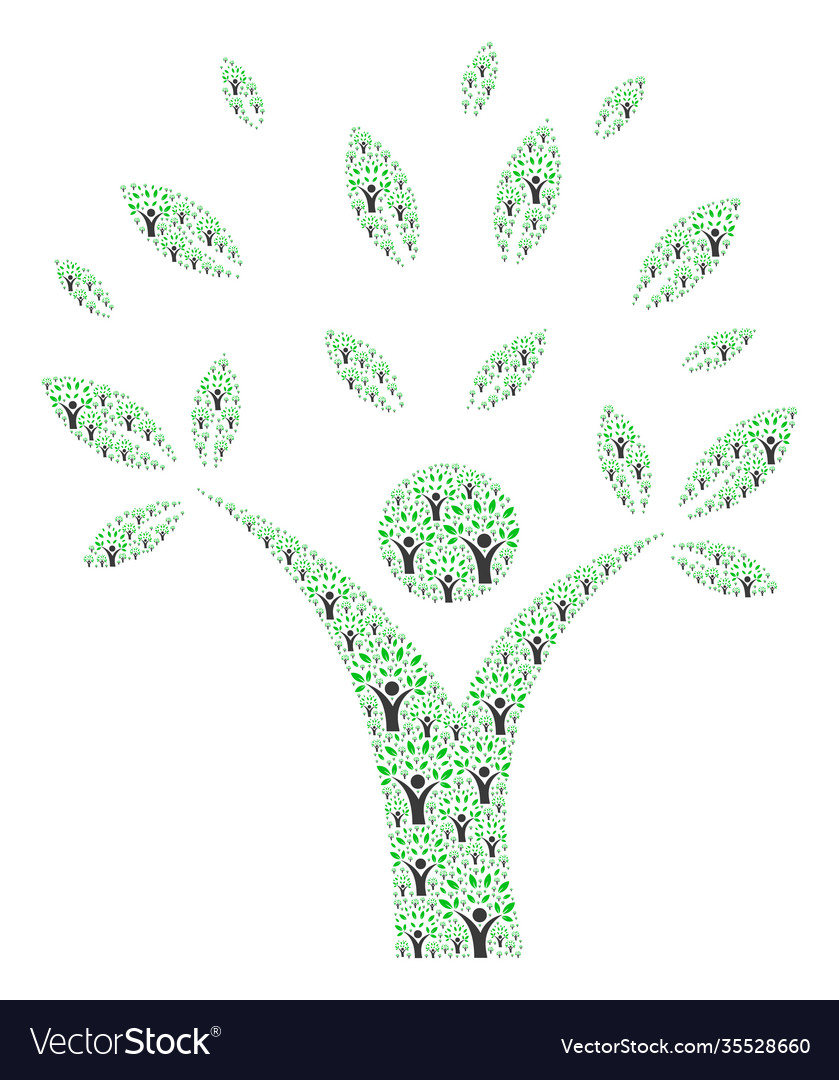 Ecology man icon recursion mosaic vector image Ecology man icon recursion mosaic