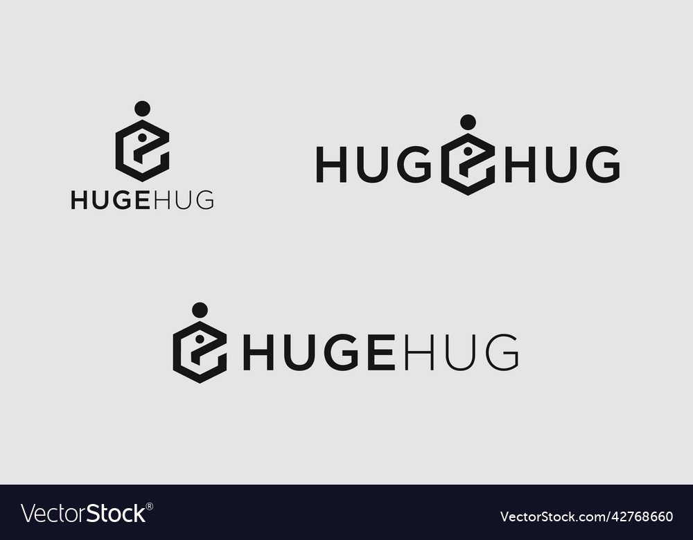 Hug idea logo in modern isometric