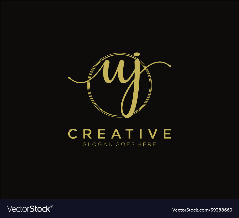 Initial uj feminine logo beauty monogram Vector Image