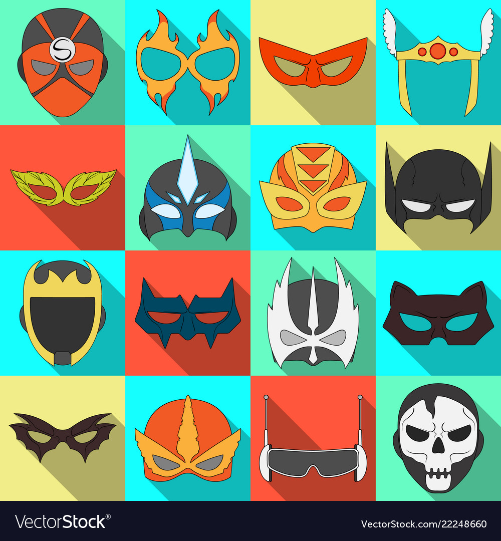 Isolated object of hero and mask sign collection vector image Isolated object of hero and mask sign collection