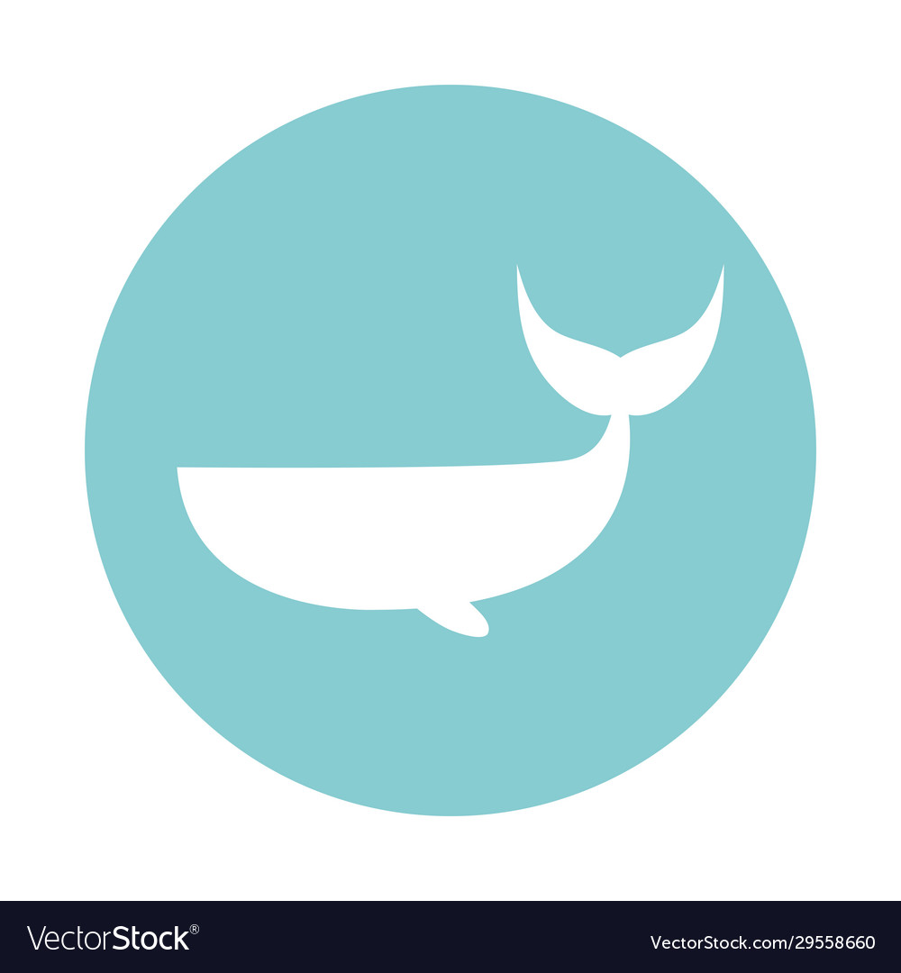 Isolated whale block style icon design