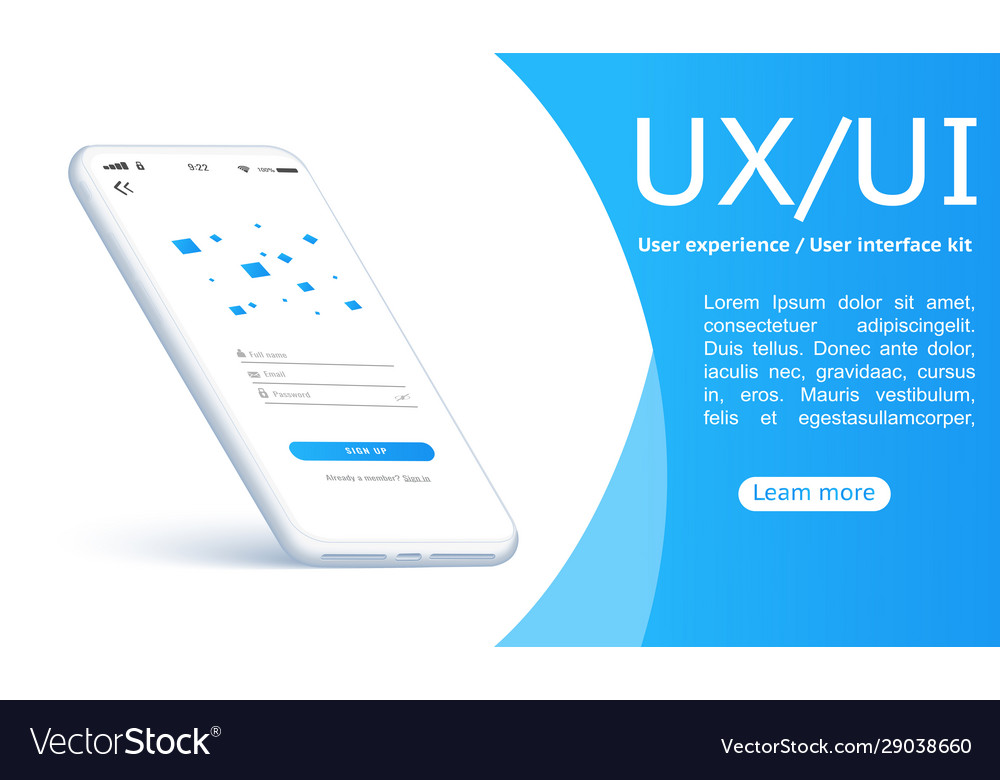 Isometric concept design for an application ui ux vector image Isometric concept design for an application ui ux