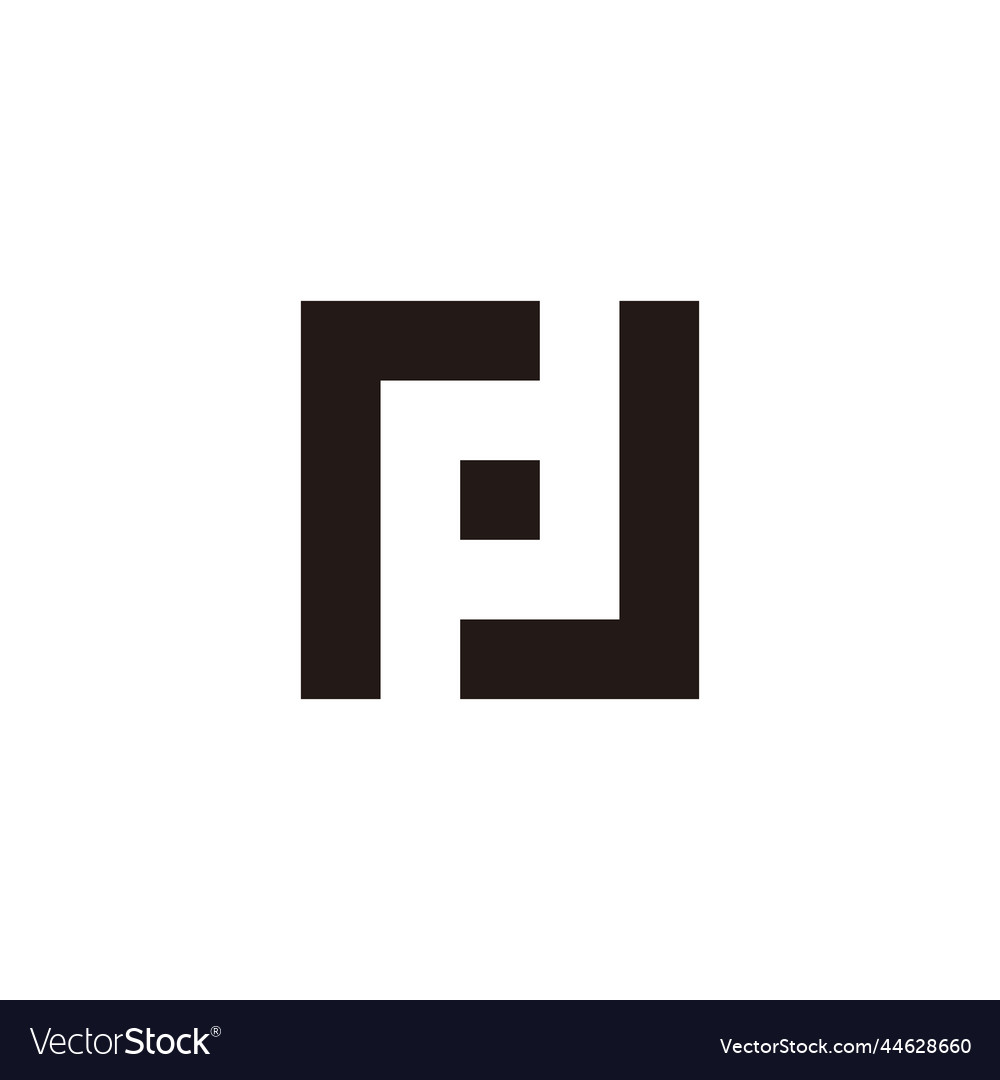 Letter r f n and j square geometric symbol simple Vector Image