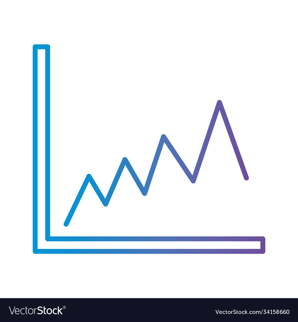 Line chart in board gradient style icon