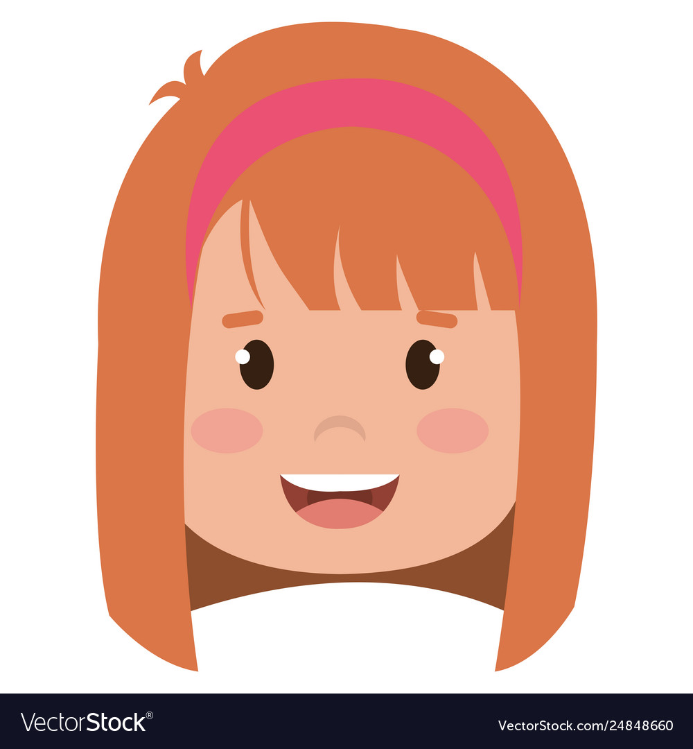 Little girl head icon Royalty Free Vector Image