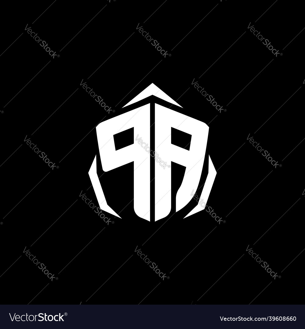 Pa monogram shield shape style Vector Image Pa monogram shield shape style