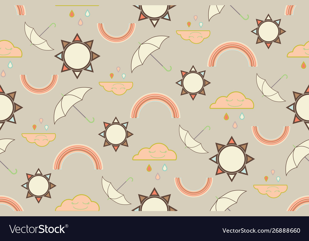Repeat seamless pattern with clouds rain