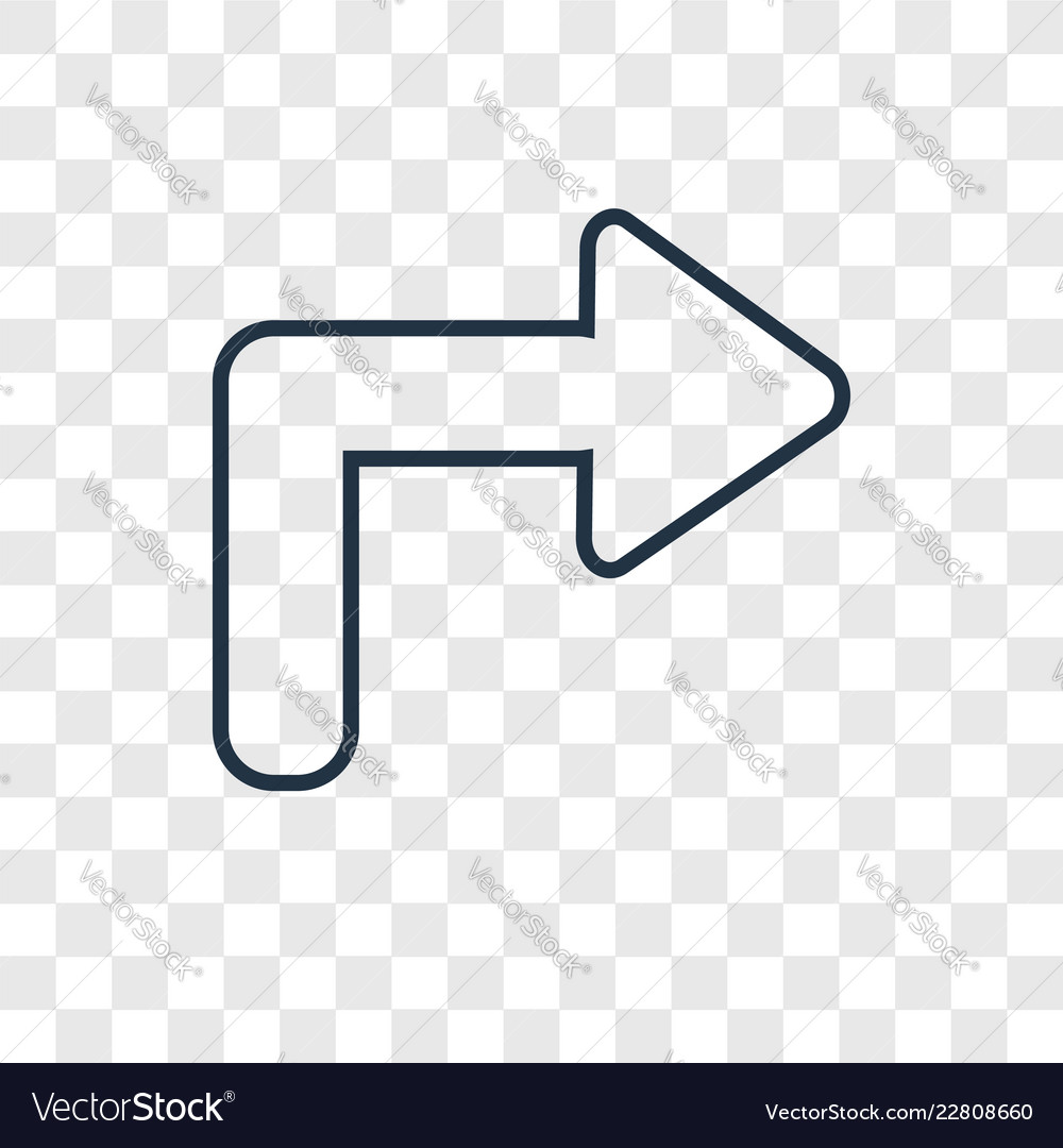 Right curve concept linear icon isolated
