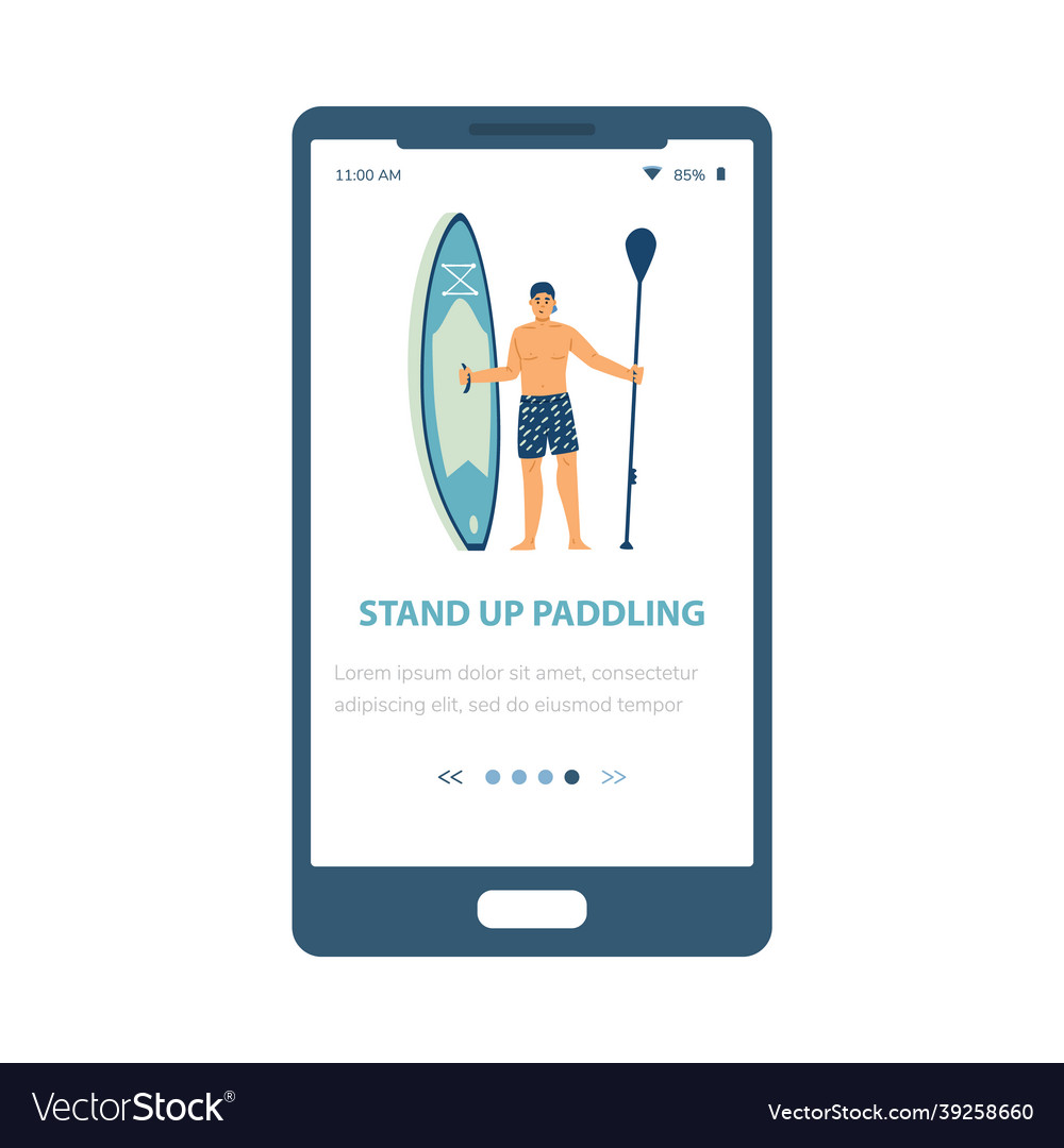 Stand up paddling water sport onboarding mobile