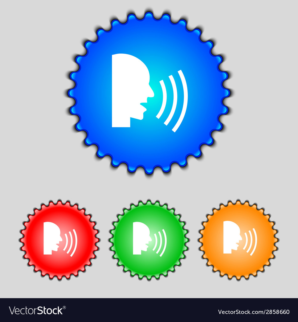 Talking flat modern web icon set colour button