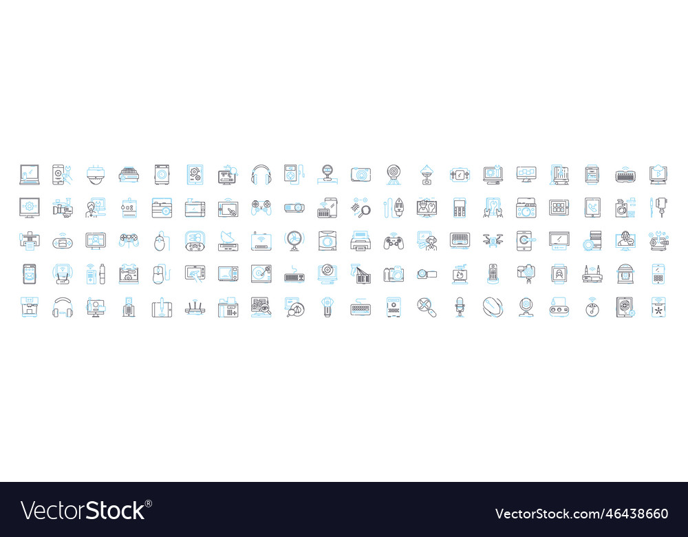 Tech Innovation Line Icons - Gadgets & Robotics