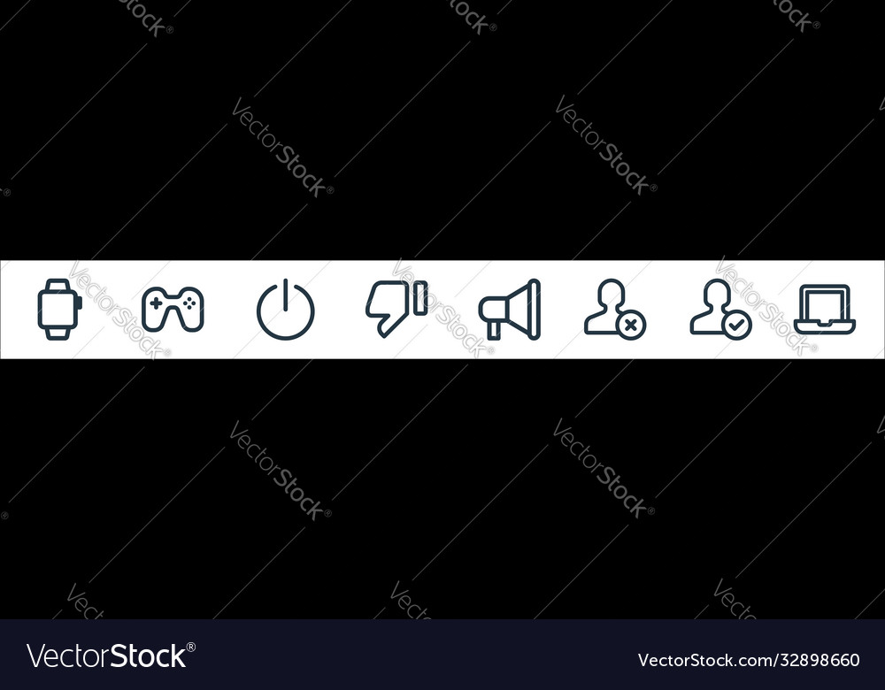 User interface line icons linear set quality vector image User interface line icons linear set quality