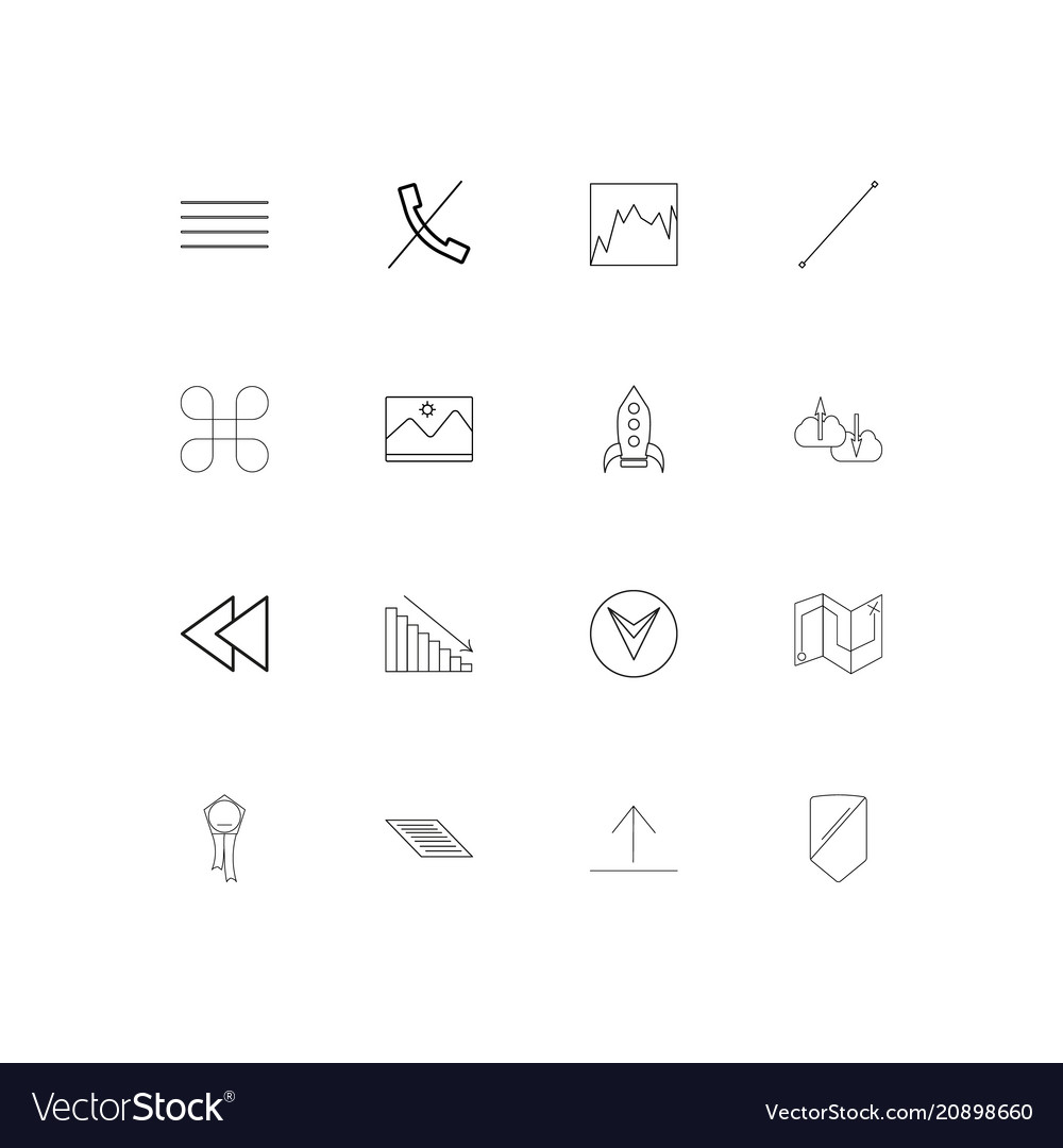 Web linear thin icons set outlined simple