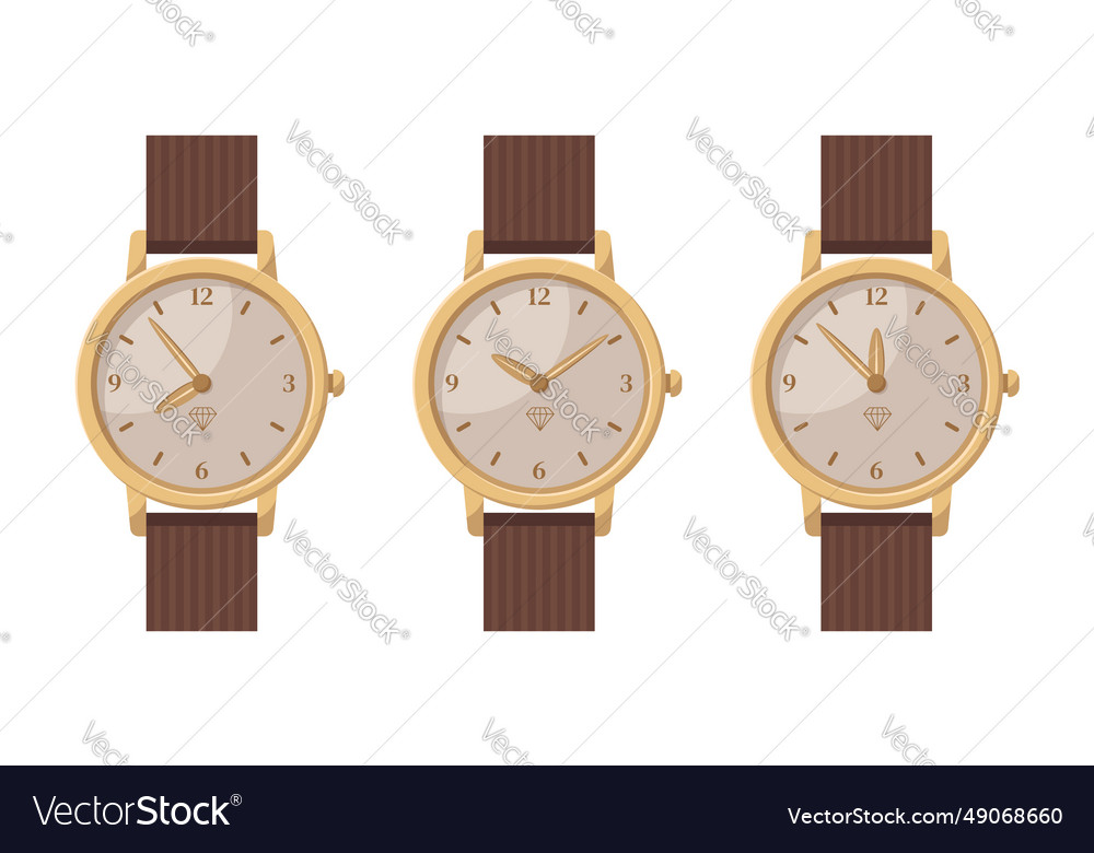 Wrist Watches Set Royalty Free Vector Image - VectorStock