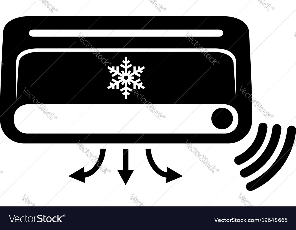 Air conditioning icon simple black style Vector Image